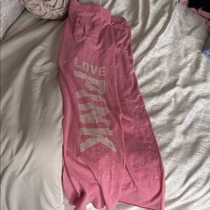 PINK Victoria's Secret Pink Straight Leg Lounge Pants with 'LOVE PINK' Logo